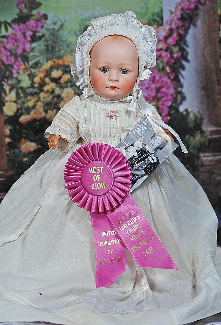 RARE GERMAN BISQUE BABY BY ERNST HEUBACH.  14”.  Marks: Heubach Kopplesdort 338. 5/0 Germany. (1 of 2)