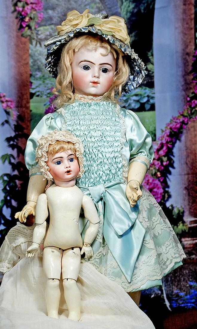 FRENCH BISQUE BRU BEBE BY MAISON BRU.  23”.  Marks: Bru Jne R 10.  Bisque socket head, inset (1 of 2)