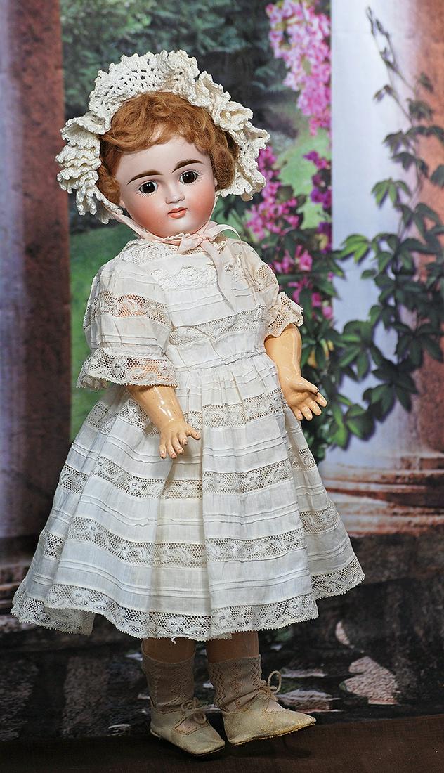 GERMAN BISQUE, VERY RARE MOLD VII, DOLL BY KESTNER.  18”.  Marks: VII. Bisque socket head, (1 of 2)