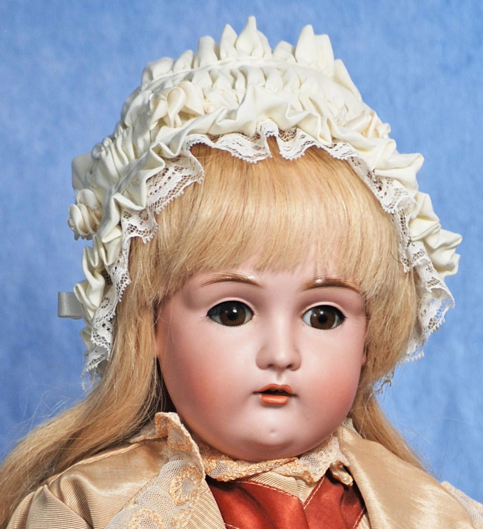 GERMAN BISQUE DOLL, 171, BY KESTNER. 22”. Marks: made in Germany 171. Bisque socket head,: GERMAN BISQUE DOLL, 171, BY KESTNER. 22”. Marks: made in Germany 171. Bisque socket head, brown sleep eyes, painted lower lashes, applied newer upper lashes, feathered brows, open mouth, accente