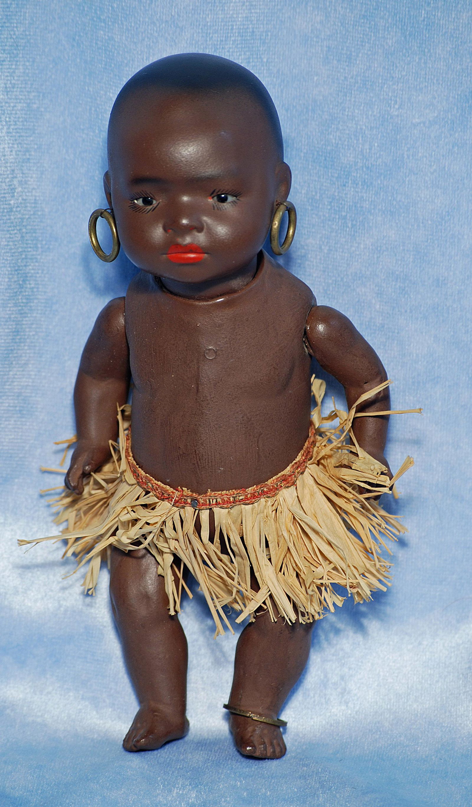 BROWN-COMPLEXIONED BISQUE CHARACTER BY ERNST HEUBACH.  8 ½”.  Heubach Kopplesdorf 944 dep (1 of 1)