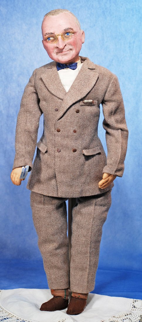 FRENCH PORTRAIT DOLL OF PRESIDENT TRUMAN BY BERNARD RAVCA (1 of 1)