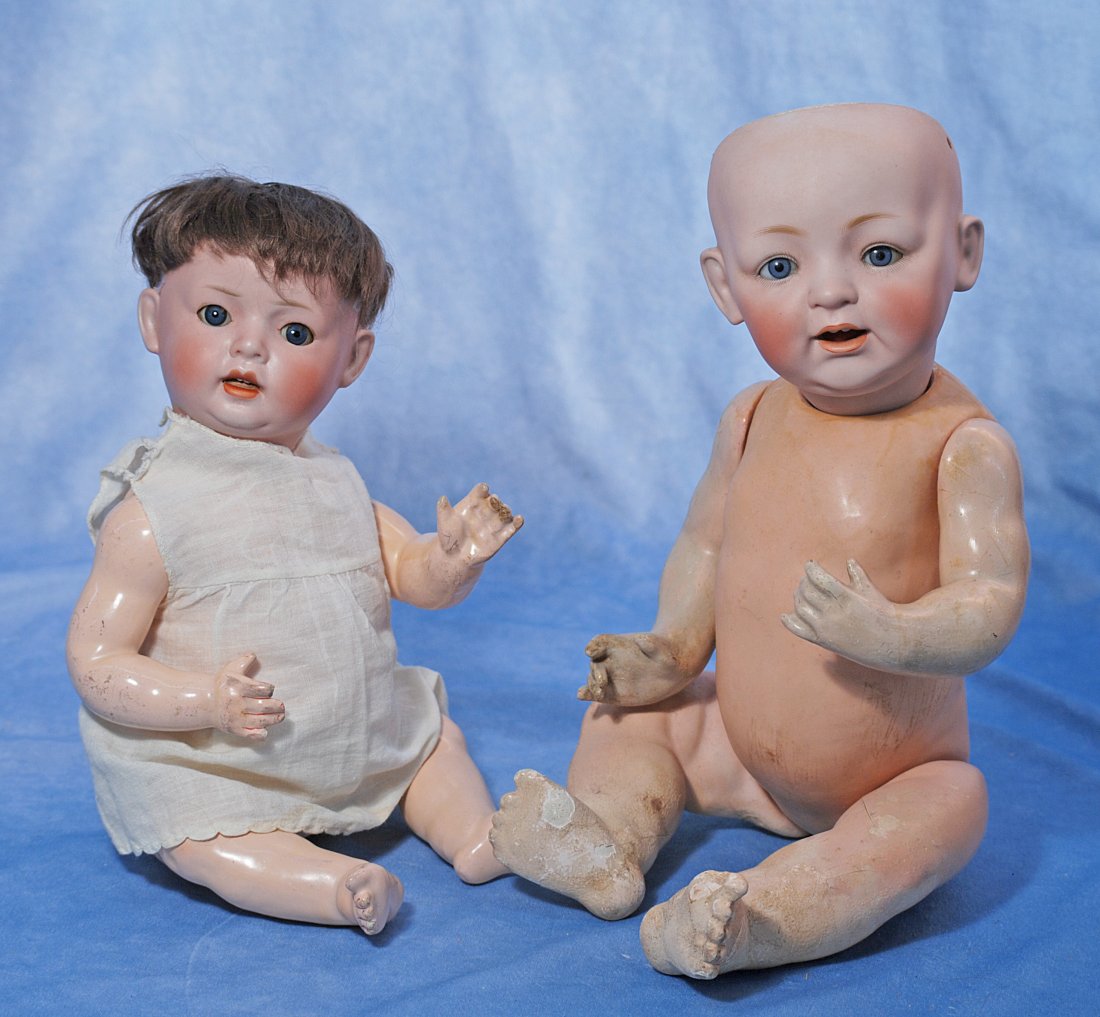 TWO GERMAN BISQUE CHARACTER BABIES (1 of 1)