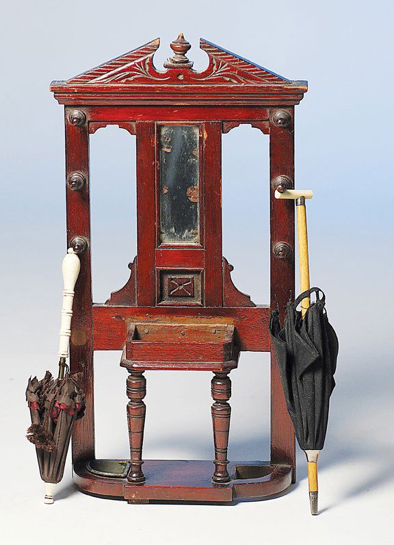186 VICTORIAN ROSEWOOD HALL TREE & UMBRELLA STAND WIT