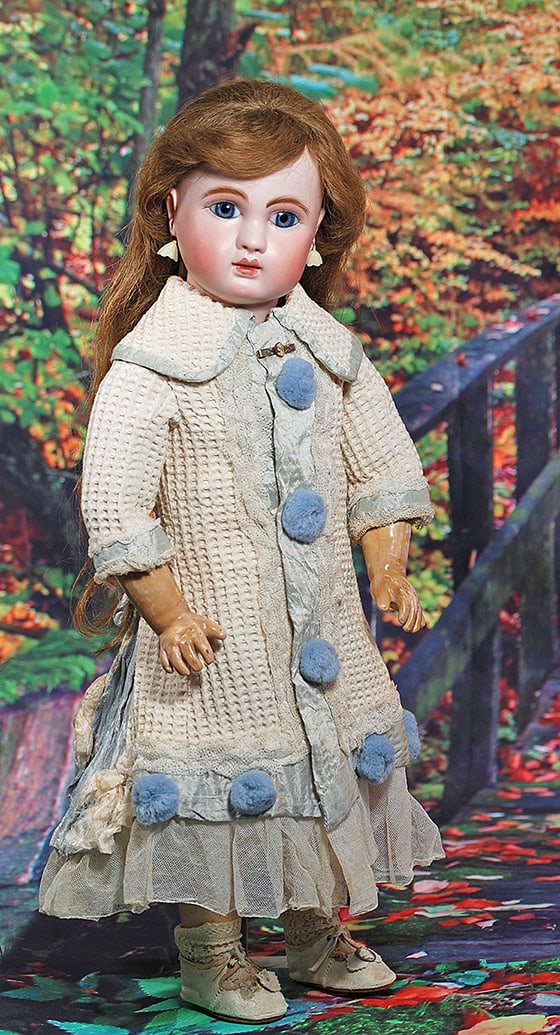 VERY LOVELY FRENCH BISQUE BEBE, FIGURE A, BY STEINER.  21”.  Marks: Figure A No. 3, J. Steiner (1 of 2)