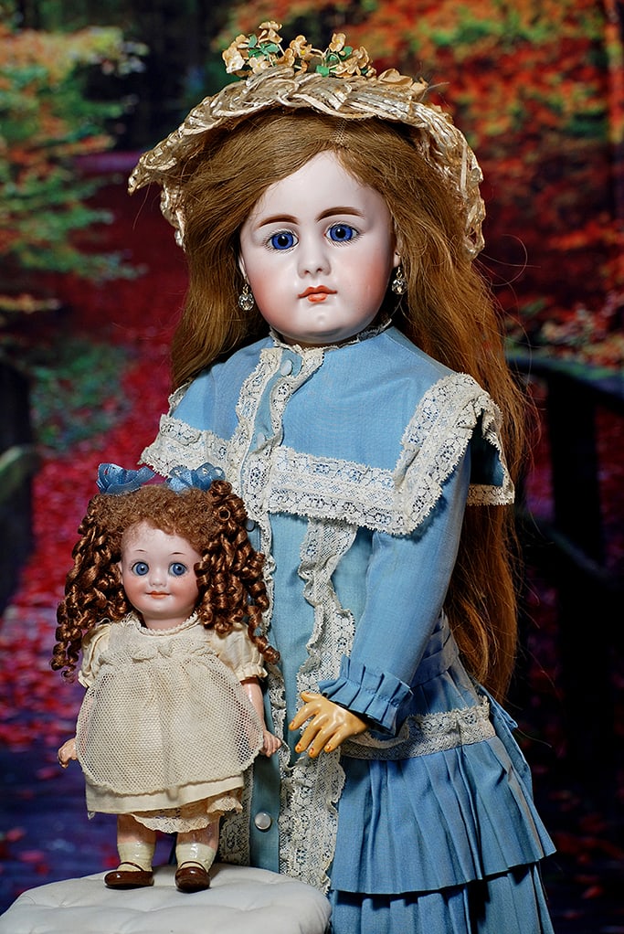 GERMAN BISQUE GOOGLY-EYED CHARACTER BY MARSEILLE.  7 ½”.  Marks:  323 A 10/0 M.  Bisque (1 of 2)