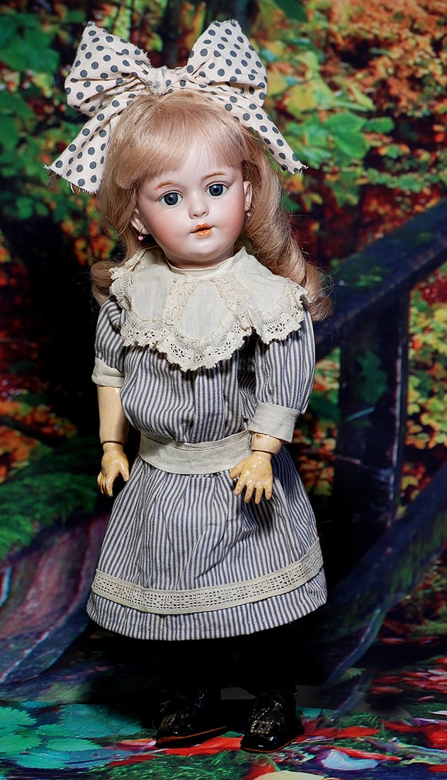 PRETTY CABINET-SIZE SIMON AND HALBIG 1279 CHILD.  15”.  Marks: S H 1279 Dep Germany.  Bisque (1 of 2)