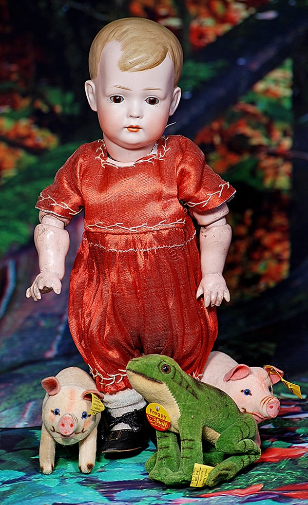 GERMAN BISQUE TOMMY TUCKER CHARACTER BY BRUNO SCHMIDT.  11 ½”.  Marks: 2048.  Solid dome (1 of 2)