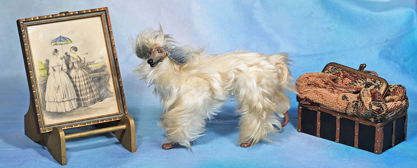DOLL ACCESSORY GROUP.  Includes:  6” H. Borzoi dog by contemporary maker, with long mohair (1 of 1)
