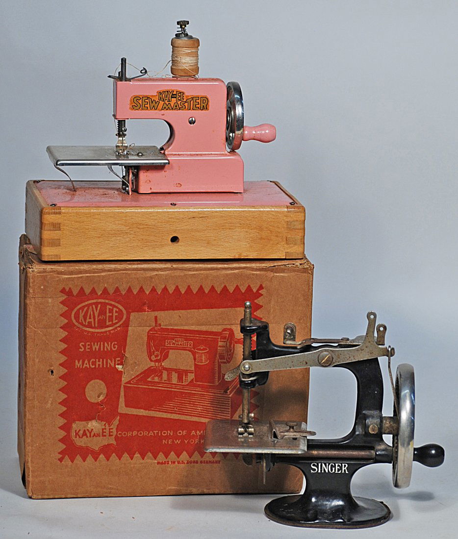 TWO VINTAGE TOY SEWING MACHINES (1 of 1)