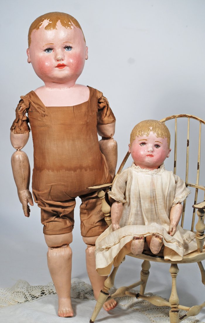 TWO EARLY MARTHA CHASE CLOTH DOLLS. (1 of 1)