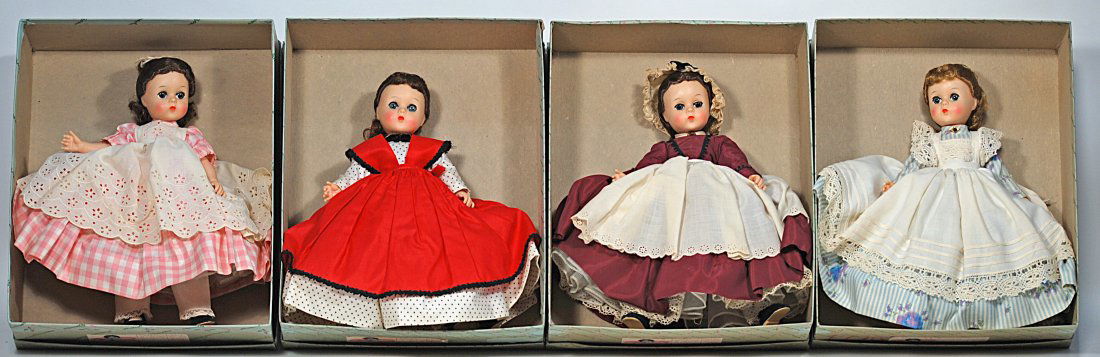 FOUR MME. ALEXANDER HARD PLASTIC LITTLE WOMEN DOLLS WITH LISSY FACE (1 of 1)
