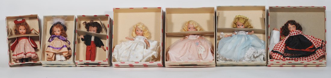 SEVEN NANCY ANN STORYBOOK BISQUE DOLLS. (1 of 1)