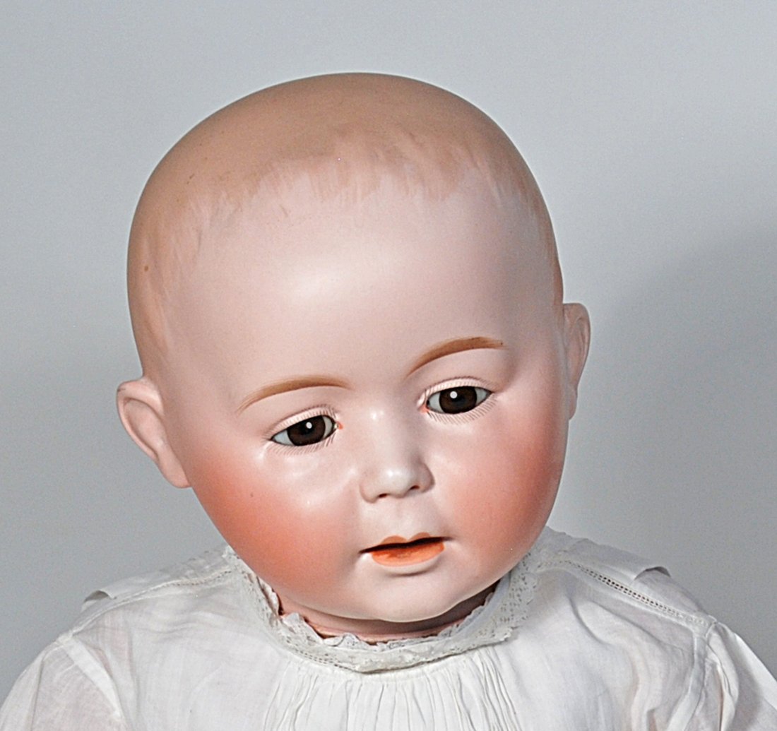 GRAND SIZE BISQUE LORI BABY BY SWAINE.  22".  Marks: D Lori I (impressed) S&C Ges Geschutz Ger (1 of 2)