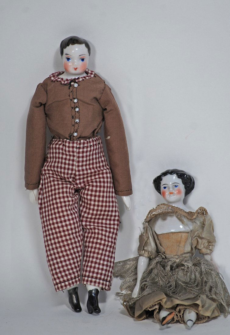 TWO PORCELAIN DOLLS, FRENCH AND GERMAN. (1 of 1)