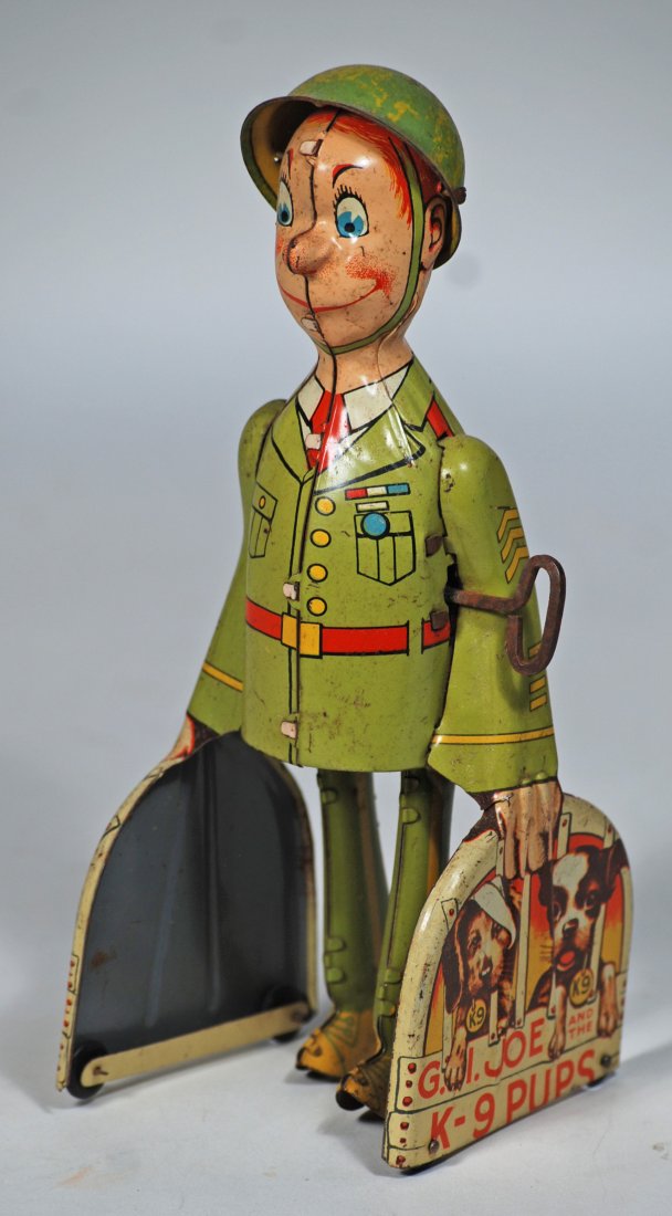 VINTAGE G.I. JOE AND THE K-9 PUPS WIND-UP TOY. (1 of 1)