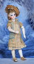 FINE FRENCH ALL-BISQUE MIGNONETTE WITH JOINTED ELBOWS AND ORIGINAL COSTUME   5&#8221;