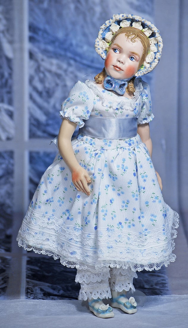 BISQUE CHILD WITH SCULPTED BONNET BY KATHY REDMOND   13” (1 of 1)