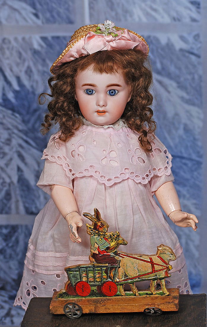 GERMAN LITHOGRAPH EASTER BUNNY PULL TOY   5 ½” x 4 ½” (1 of 2)