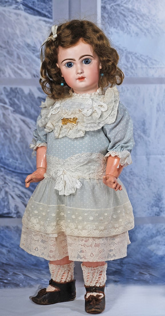 FRENCH BISQUE BEBE BY JUMEAU WITH ORIGINAL JUMEAU SHOES   18” (1 of 3)