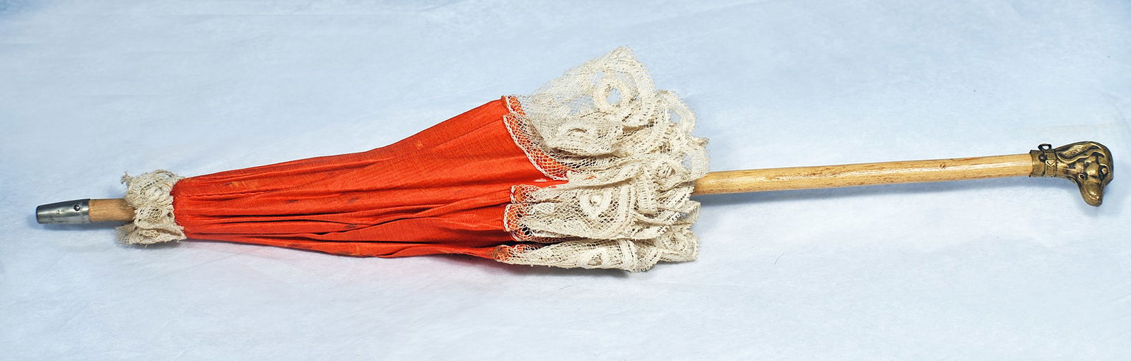 ANTIQUE SILK PARASOL FOR FRENCH BEBE OUR POUPEE   15” (1 of 1)