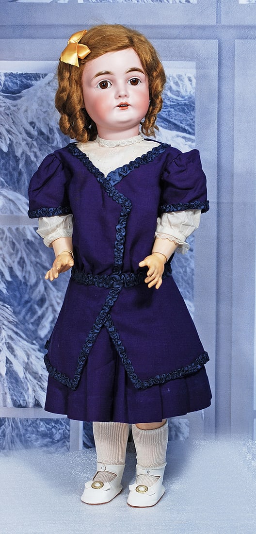 GERMAN BISQUE CHILD, 167, BY KESTNER 24”: 24” Marks T made in German 16/ 167 Bisque socket head, brown sleep eyes, eyeliner, painted lashes, fe