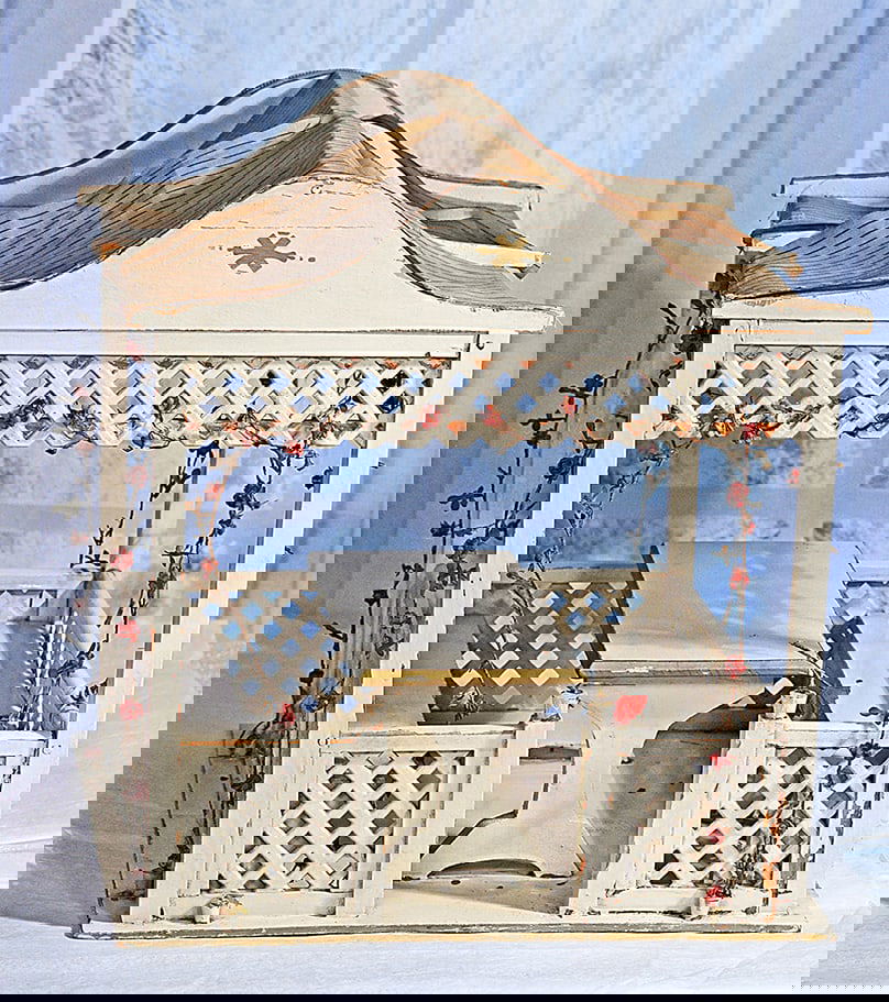 GERMAN WOODEN GAZEBO   12” x 12” x 12 ½” (1 of 1)