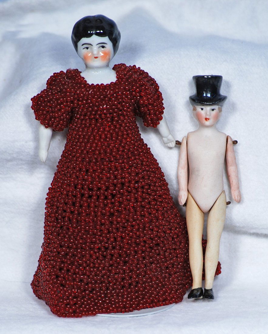 TWO GERMAN DOLLHOUSE DOLLS (1 of 1)