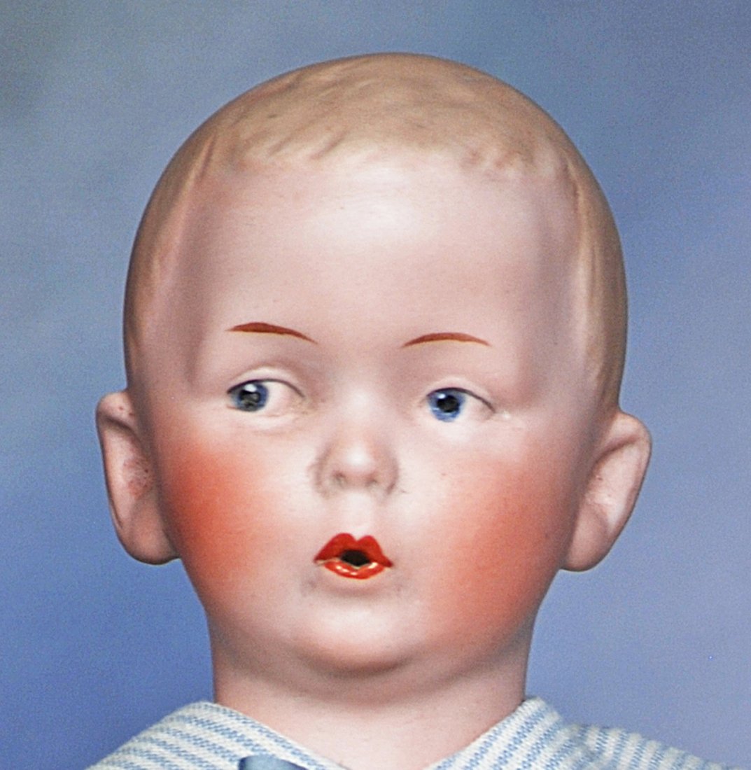 GERMAN BISQUE CHARACTER “WHISTLING JIM” BY GEBRUDER HEUBACH. (1 of 2)