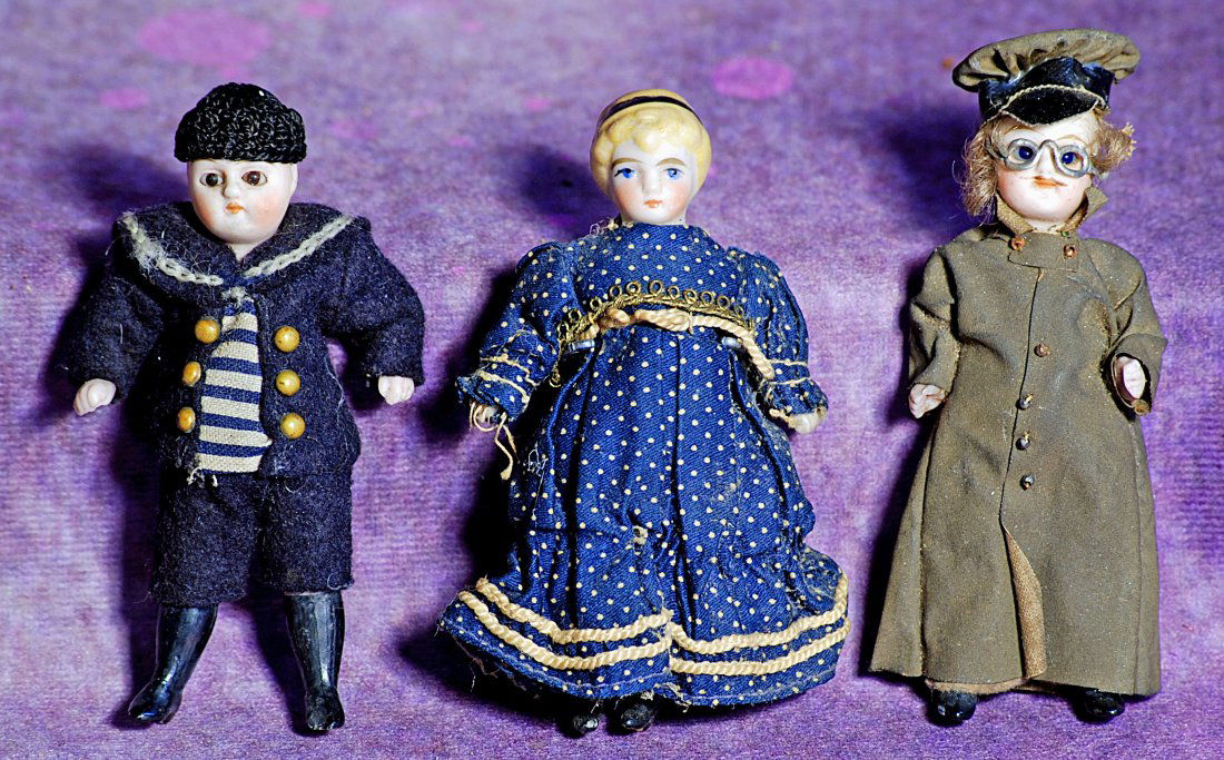 THREE MINIATURE DOLLHOUSE DOLLS (1 of 1)