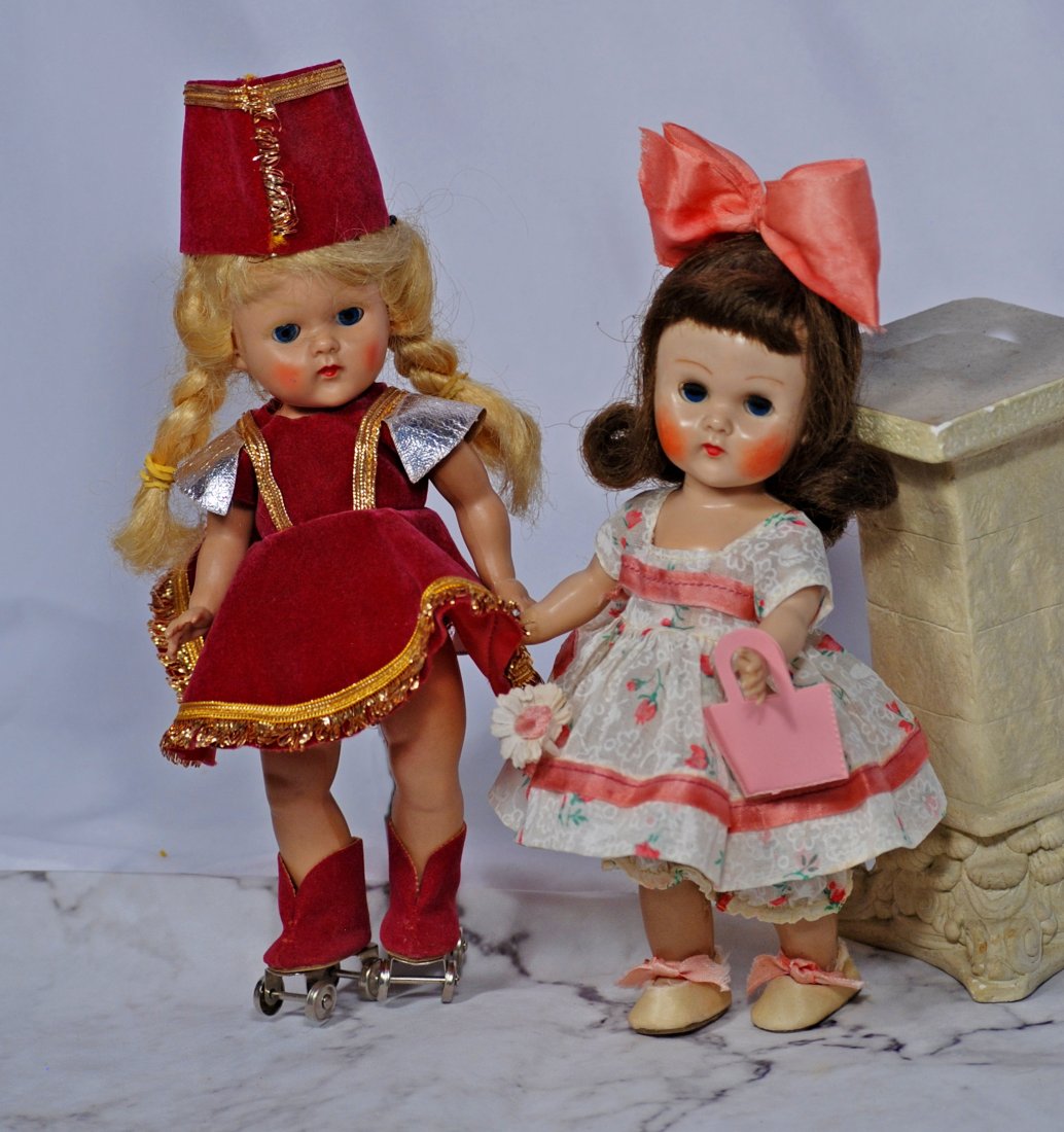 TWO HARD PLASTIC VOGUE GINNY DOLLS (1 of 1)