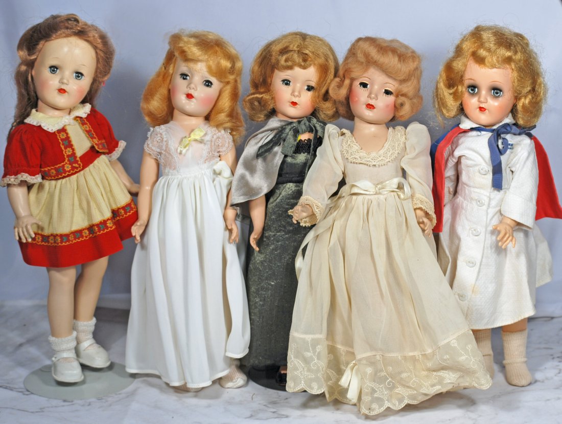 FIVE HARD PLASTIC DOLLS.. (1 of 1)