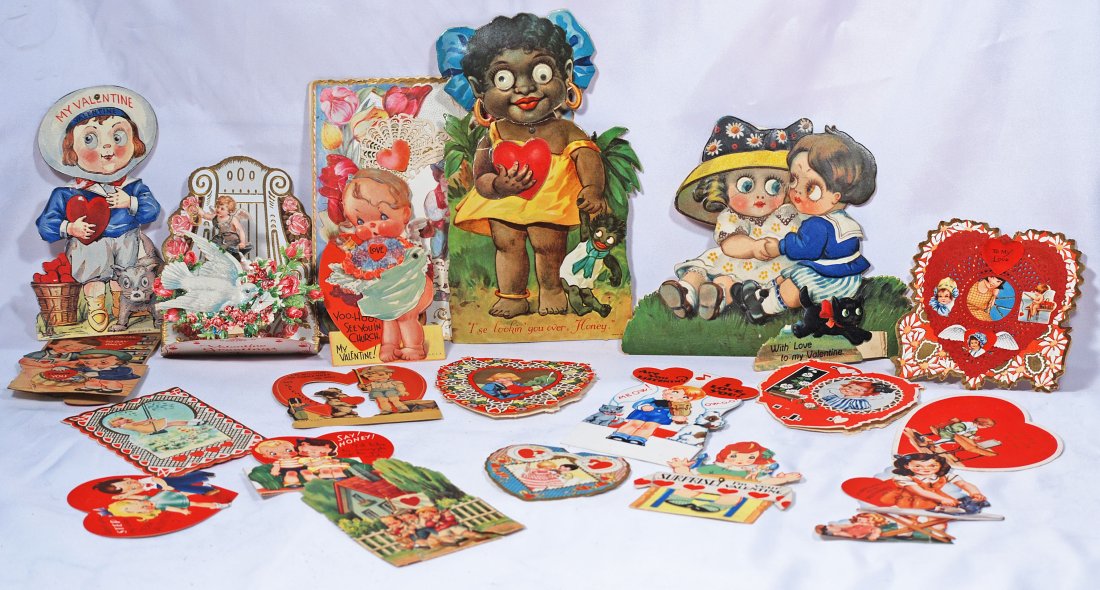 LOT OF TWENTY OLD VALENTINE CARDS (1 of 1)