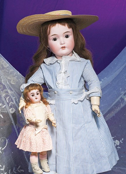 GERMAN BISQUE CHILD DOLL BY KESTNER: GERMAN BISQUE CHILD DOLL BY KESTNER. Marks: Made in Germany 171. 25”. Bisque socket head, brown sleep eyes, painted lower lashes, original applied upper lashes, feathered brows, open mouth, shaded a