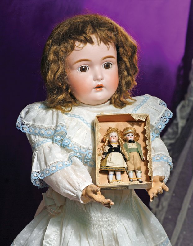 GERMAN BISQUE DOLL BY KESTNER: GERMAN BISQUE DOLL BY KESTNER. Marks: Made in Germany 171. 26”. Bisque socket head, brown sleep eyes, painted lashes, molded and feathered brows, open mouth, shaded and accented lips, upper teeth, o