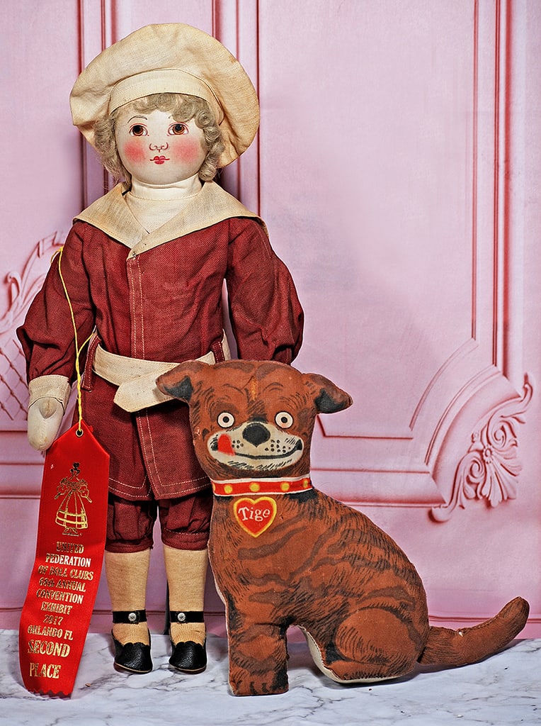 VERY RARE, BABYLAND RAG DOLL ‘BUSTER BROWN’ AND HIS DOG ‘TIGE’ (1 of 1)