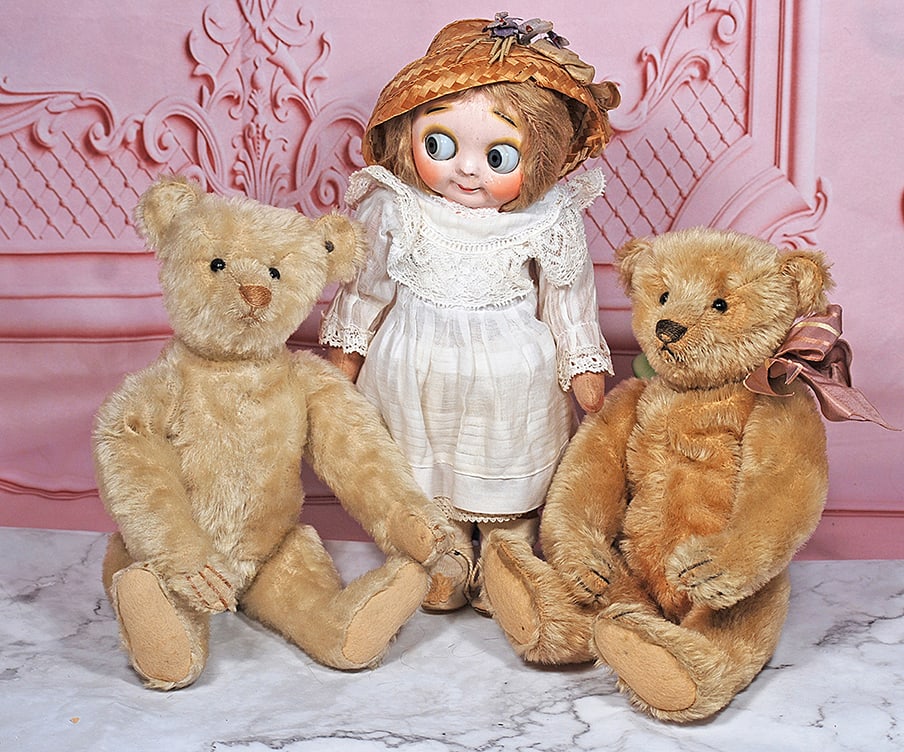 STEIFF, EARLY PERIOD, WHITE MOHAIR TEDDY BEAR (1 of 2)