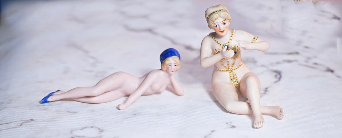 TWO GERMAN BISQUE BATHING BEAUTIES (1 of 1)