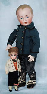 FINE MODEL OF SIMON AND HALBIG 1498 CHARACTER BOY: FINE MODEL OF SIMON AND HALBIG 1498 CHARACTER BOY. 15”. Marks: 1498 / 6. Solid-domed bisque socket head, painted brown hair with brush-marked detail and decorative glaze, fully-modeled ears,