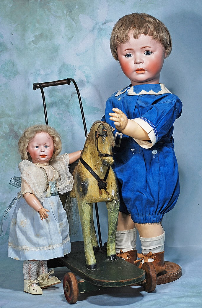 LARGE GERMAN BISQUE TODDLER, 1488, BY SIMON AND HALBIG (1 of 2)