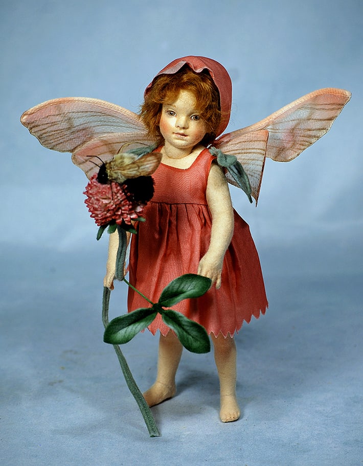 R. JOHN WRIGHT RED CLOVER FAIRY DOLL FROM THE FLOWER FAIRY SERIES (1 of 1)