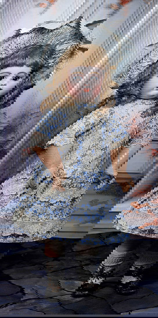 VERY BEAUTFUL FRENCH BISQUE, EARLY BLOCK LETTER BEBE, BY GAULTHIER. (1 of 2)