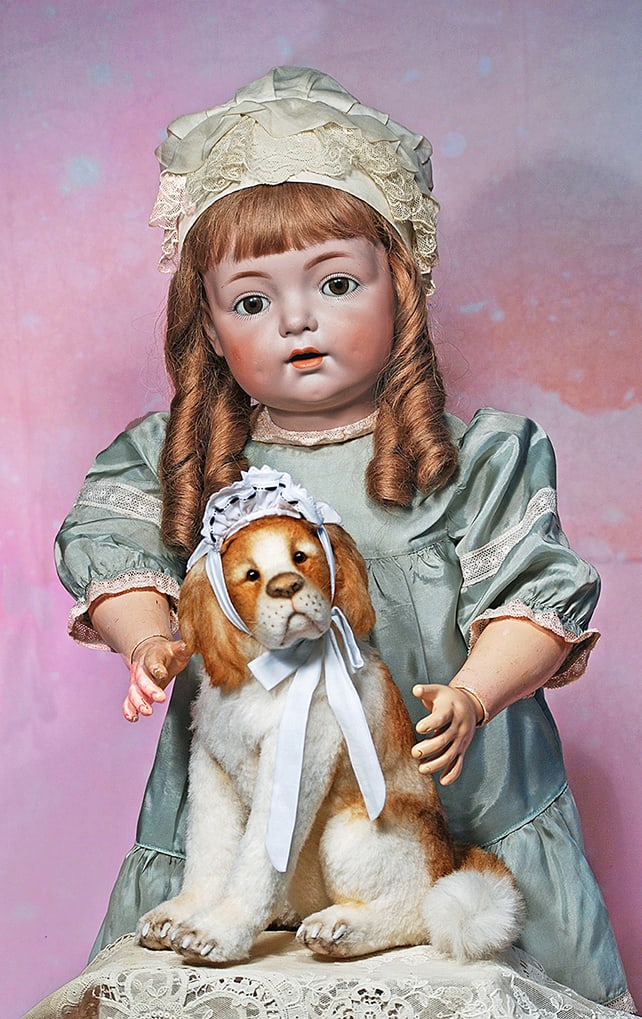 LARGE KAMMER AND REINHARDT CHARACTER 121, BISQUE TODDLER. 28”. Marks: K * R, Simon & Halbig: LARGE KAMMER AND REINHARDT CHARACTER 121, BISQUE TODDLER. 28”. Marks: K * R, Simon & Halbig 121. Bisque socket head, blue sleep eyes, painted lashes and applied upper lashes, feathered brows, pl