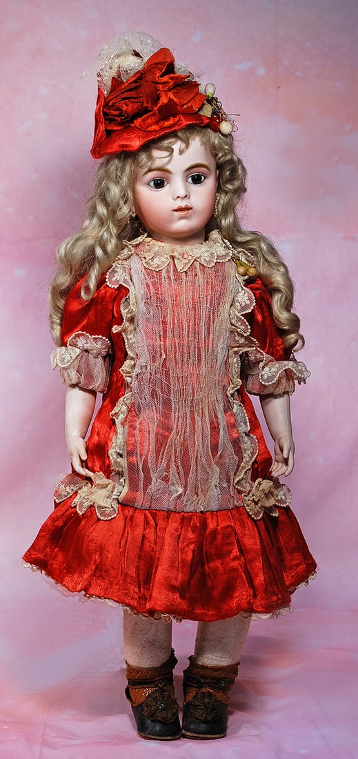 WONDERFUL EARLY FRENCH BISQUE BRU JNE BEBE.  21”.  Marks: Bru Jne 10 ( head and (1 of 2)