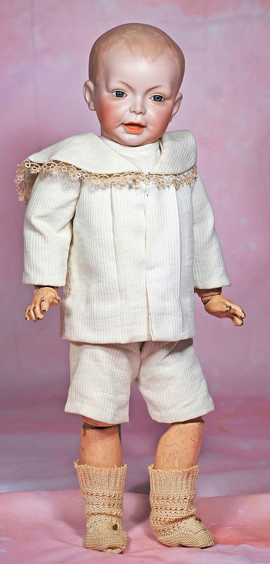 FRENCH BISQUE CHARACTER, 226, BY S.F.B.J.  18”.  Marks: 226.  Solid dome bisque socket head, (1 of 2)