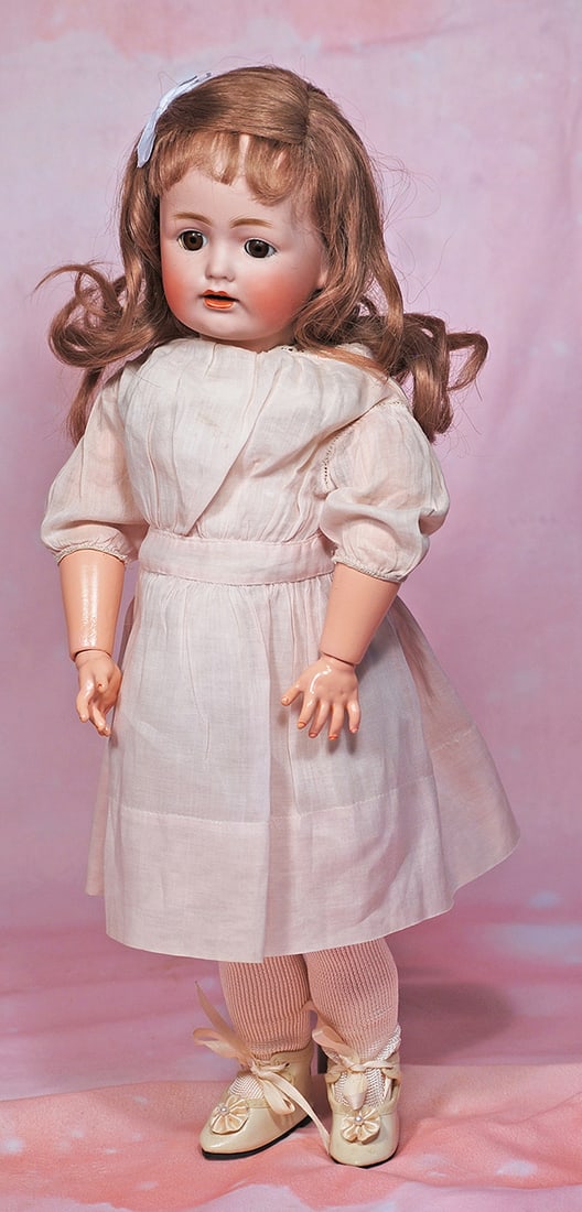 GERMAN BISQUE CHARACTER, 260, BY KESTNER. 16”. Marks: made in Germany JDK 260. Bisque: GERMAN BISQUE CHARACTER, 260, BY KESTNER. 16”. Marks: made in Germany JDK 260. Bisque socket head, brown sleep eyes, painted lashes, feathered brows, open mouth, accented lips, upper teeth, brow