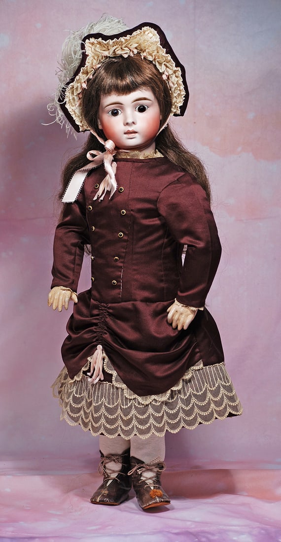 SONNEBERG BISQUE CLOSED MOUTH DOLL, MODEL 136, BY MYSTERY MAKER.  26”.  Marks: 136.  Bisque (1 of 2)