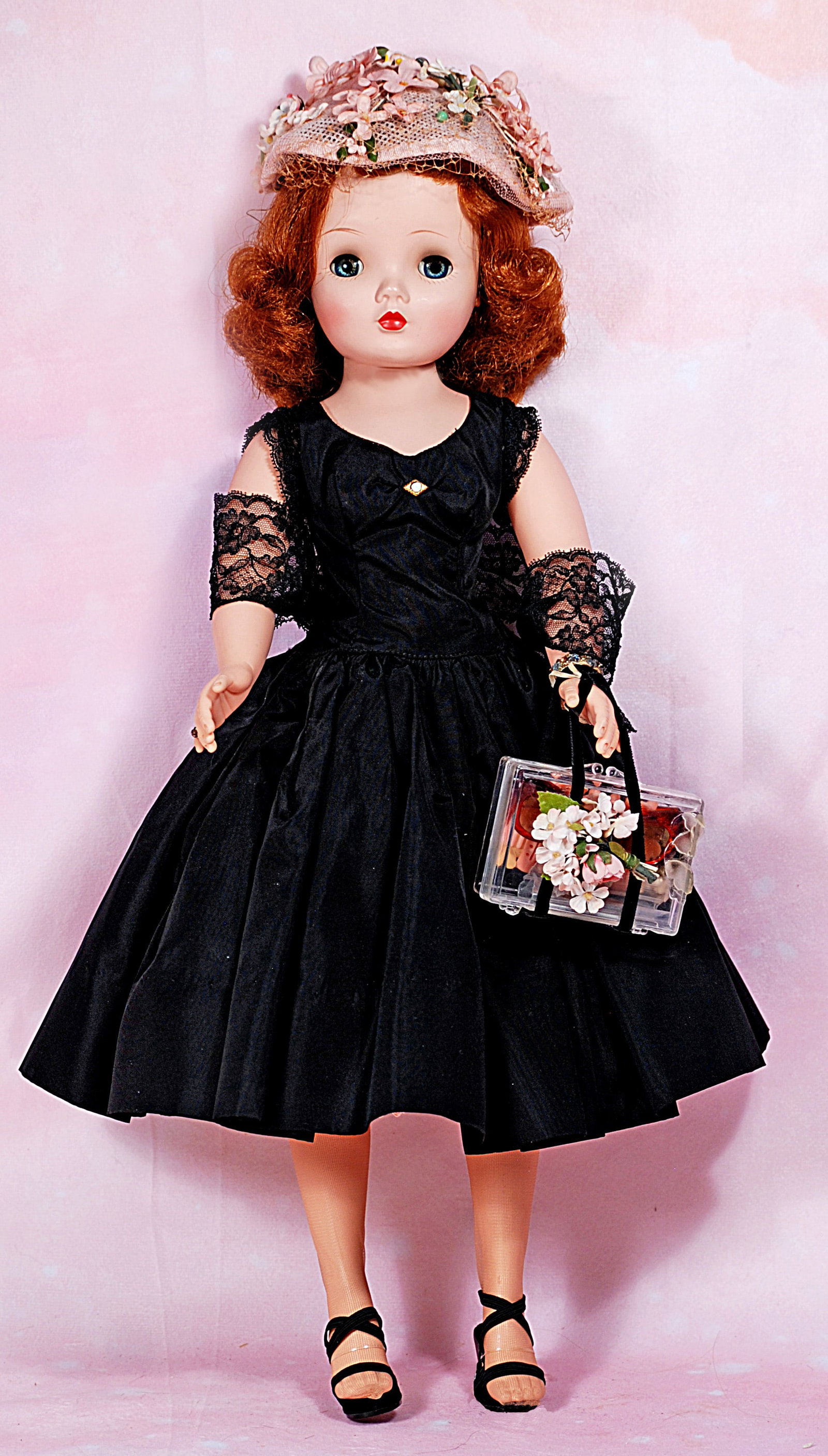 ALEXANDER RED-HAIRED CISSY IN REALLY GROWN-UP FROCK WITH ACCESSORIES. (1 of 2)
