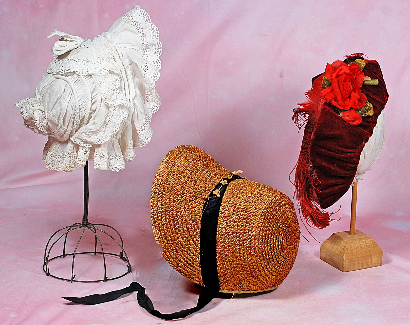 THREE BONNETS FOR LARGE DOLLS (1 of 1)