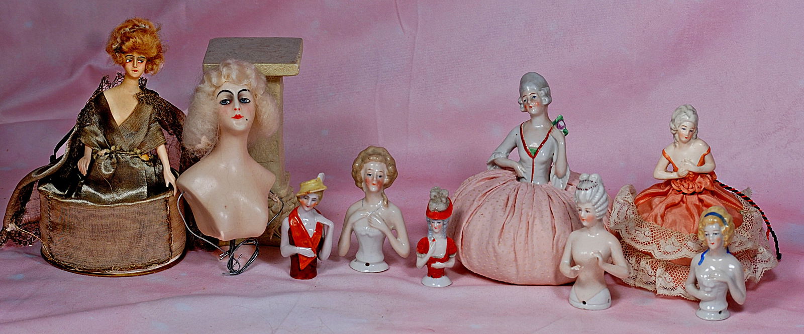 COLLECTION OF HALF DOLLS. (1 of 1)